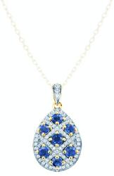 SAVICKI Pandantiv SAVICKI: aur bicolor, safire albastre, diamante - savicki - 3 801,00 RON