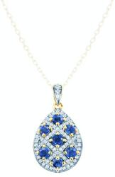 SAVICKI Pandantiv SAVICKI: aur bicolor, safire albastre, diamante - savicki - 4 355,00 RON