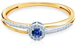 SAVICKI Inel de logodnă SAVICKI: aur bicolor, safir albastru - savicki - 4 621,00 RON