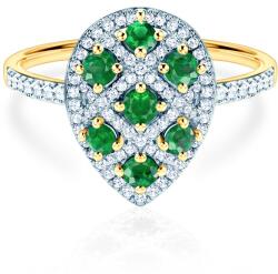 SAVICKI Inel de logodnă SAVICKI: aur bicolor, smaralde, diamante - savicki - 10 107,00 RON