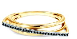 SAVICKI Inel de logodnă SAVICKI: aur bicolor, diamante negre - savicki - 2 955,00 RON