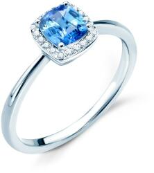 SAVICKI Inel de logodnă SAVICKI: aur alb, safir albastru, diamante - savicki - 7 623,00 RON
