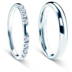 SAVICKI Verighete The Journey: aur alb, safir alb, emisferice, 2 mm și 3 mm