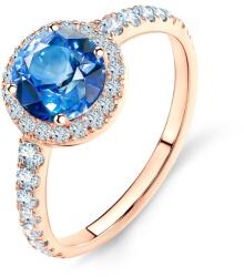 SAVICKI Inel de logodnă This is Love Love: aur roz, safir albastru - savicki - 11 731,00 RON