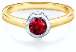 SAVICKI Inel de logodnă SAVICKI: aur bicolor, cu rubin