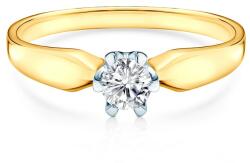 SAVICKI Inel de logodnă Triumph of Love: aur bicolor, cu safir alb - savicki - 2 642,00 RON