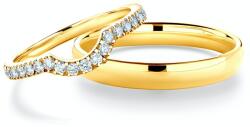 SAVICKI Verighete This is Love: aur, diamante, semicirculare, 2 mm și 3 mm