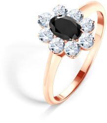 SAVICKI Inel de logodnă SAVICKI RING: aur roz, diamant negru, safire albe