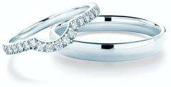 SAVICKI Verighete This is Love: aur alb, diamante, semicirculare, 2 mm și 3 mm