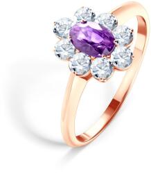 SAVICKI Inel de logodnă SAVICKI RING: aur roz, safir violet, safire albe
