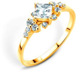 SAVICKI Inel de logodnă SAVICKI: aur, safir alb, diamante