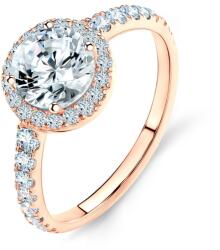 SAVICKI Inel de logodnă This is Love: aur roz, safir alb - savicki - 10 361,00 RON