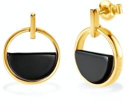 SAVICKI Cercei SAVICKI: argint placat cu aur, onix - savicki - 420,00 RON