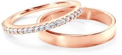 SAVICKI Verighete Share Your Love: aur roz, diamant, plate, 1, 4 mm și 3 mm