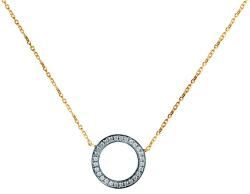 SAVICKI Colier cerc din aur 585 cu diamante albe 0.08 ct 42 cm