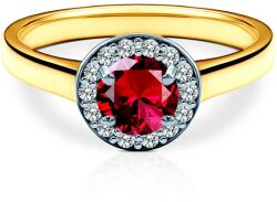 SAVICKI Inel de logodnă SAVICKI: aur bicolor, rubin, diamante - savicki - 7 208,00 RON