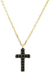 SAVICKI Brățară cruciuliță SAVICKI: aur, diamante negre