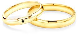 SAVICKI Verighete Fairytale: aur, diamant negru, emisferice, de 3 mm și 4 mm