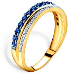 SAVICKI Inel de logodnă SAVICKI: aur bicolor, safire albastre, diamante - savicki - 5 186,00 RON