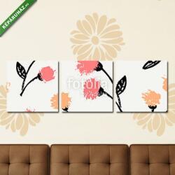 Többrészes Vászonkép, Premium Kollekció: Hand Drawn Floral Seamless Pattern(125x40 cm, B01)