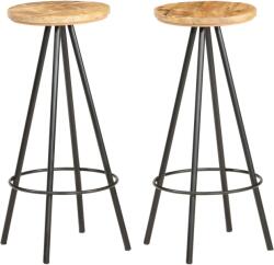vidaXL Scaune de bar, 2 buc. , lemn de mango nefinisat (286614)