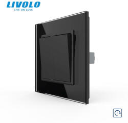 LIVOLO Intrerupator mecanic dublu cu revenire 2M, cu rama sticla Livolo (VL-2FCMH-1BP-P7E)