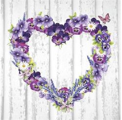 Ambiente Szalvéta 33x33cm 20db/csomag Purple Hearts, Lila szív (AMB.13309915)