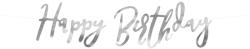 PartyDeco S. r. o Banner, Happy birthday, ezüst, 16.5 cm x 62cm