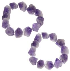  Bratara Ametist Lavanda Brut Neregulat Diametru 65 mm - Margele de Nisip - 12-17 x 12 - 15 mm