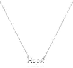 Ekszer Eshop 925 ezüst nyaklánc - csillogó lánc, " Hope" felirat gyémánt csíkkal
