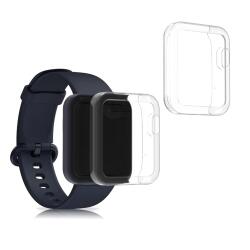 kwmobile Set 2 huse pentru Xiaomi Mi Watch Lite/Redmi Watch, Silicon, Transparent, 54528.01 (54528.01)