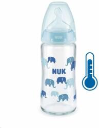 Nuk Üveg cumisüveg széles nyakkal NUK FC hőmérséklet-jelzővel 240 ml kék - babyboxstore