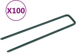 vidaXL Cuie pentru iarbă artificială, 100 buc. , fier, în formă de U (315797)