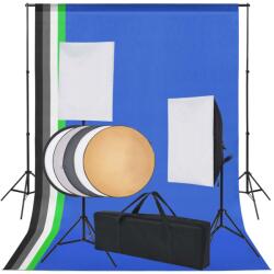 vidaXL Kit studio foto: 5 fundaluri colorate și 2 softbox-uri (190207)