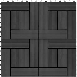 vidaXL Plăci de pardoseală, 11 buc, negru, 30x30 cm, WPC, 1 mp (45026)