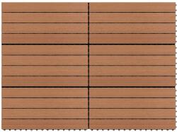 vidaXL Plăci de pardoseală, 6 buc. , maro, 60 x 30 cm, WPC, 1 m2 (49055)