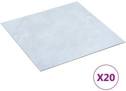 vidaXL Plăci de pardoseală autoadezive 20 buc. alb marmură PVC 1, 86 m2 (330159)