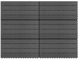 vidaXL Plăci de pardoseală, 6 buc. , gri, 60 x 30 cm, WPC, 1 m2 (49056)