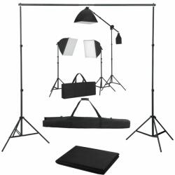 vidaXL Kit studio foto cu lumini softbox și fundal (3055076)
