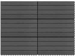 vidaXL Plăci de pardoseală, 6 buc. , negru, 60x30 cm, WPC, 1, 08 m2 (149029)