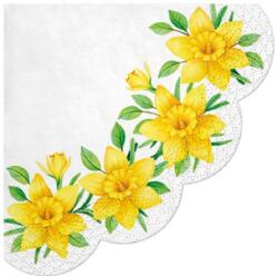 AMBIENTE Szalvéta 32cm háromször 12db/csomag Daffodils in Bloom, Virágzó nárciszok (P.W.SDR121700)