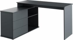 Mobikon Birou de colt mdf grafit Terino 138x50x75 cm (0000264219)