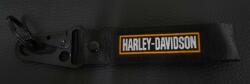 HARLEY DAVIDSON motoros kulcstartó karabineres hímzett pánttal PRÉMIUM (MO-HARLEY)