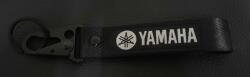 Yamaha FEKETE motoros kulcstartó karabineres hímzett pánttal PRÉMIUM (MO-YAMAHAF2)