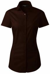 MALFINI Női rövid ujjú galléros ing Flash - Kávébarna | 2XL (2612717)