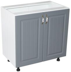 Spectral Mobila Corp inferior cu 2 usi 80 cm Zebra, Alba/MDF GRI, fara blat 80 x 82 x 50