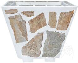 Piatraonline Jardiniera 50/50 placata cu piatra poligonala Rhodos