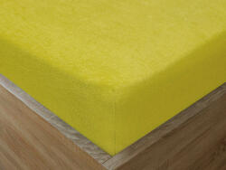 Goldea cearceafuri de pat din terry cu elastic - verde fistic 200 x 220 cm