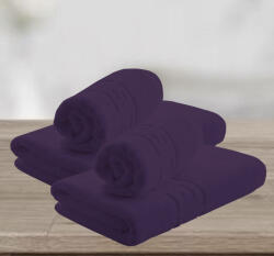 Ralex Pucioasa Set 4 prosoape baie 70x140 cm si 50x90 cm Bumbac 100%, Greek Border 500 grame/mp, Mov Prosop