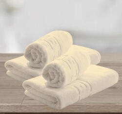 Ralex Pucioasa Set 4 prosoape baie 70x140 cm si 50x90 cm Bumbac 100%, Greek Border 500 grame/mp, Crem Prosop